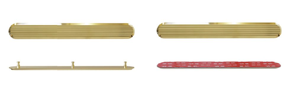 Brass tactile directional strips with linear pattern