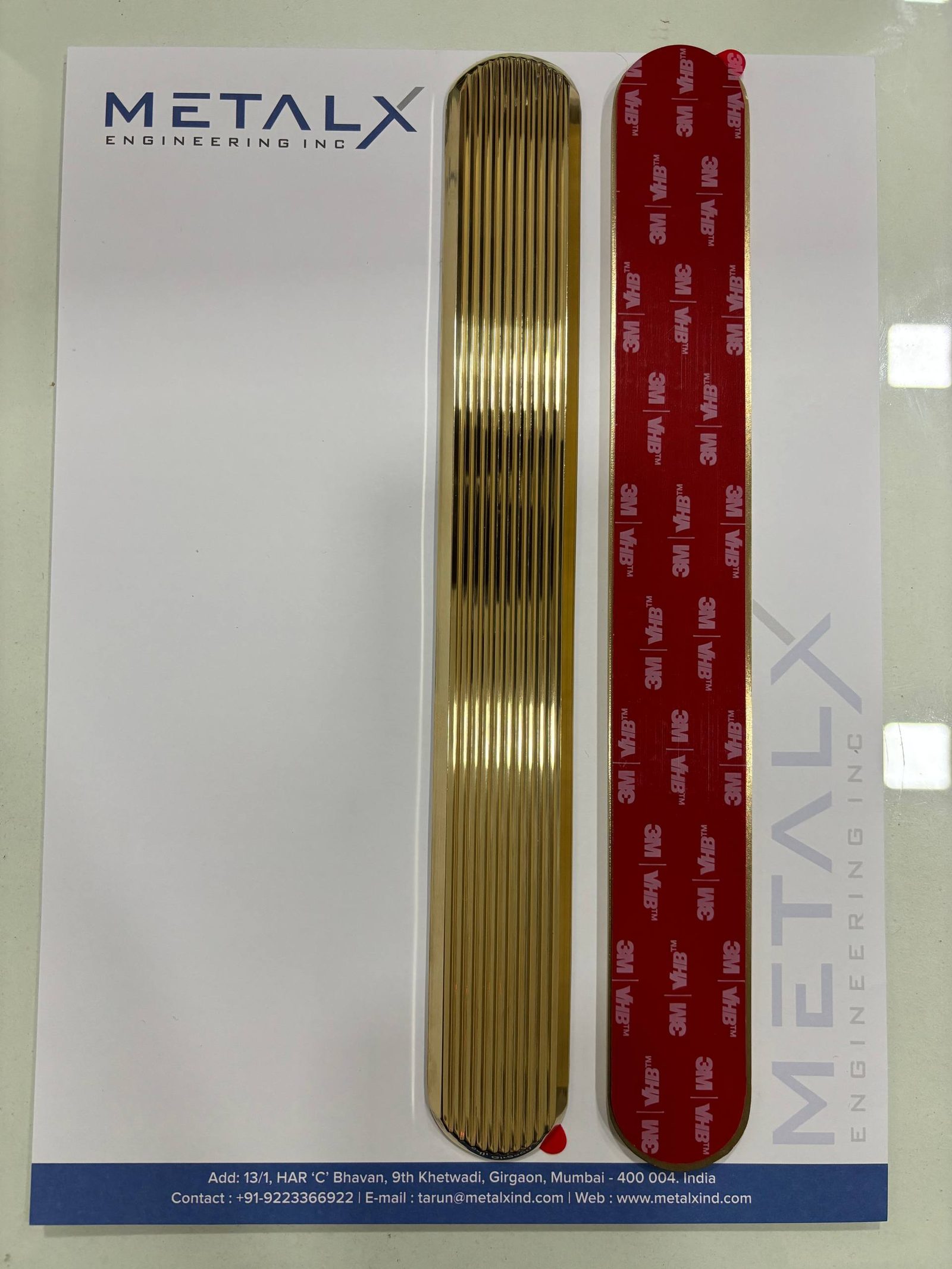 Brass tactile strips installed as a guiding path